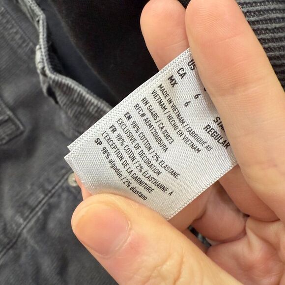 Women American Eagle High Rise Straight Leg Jeans Smoke Gray 6 Regular - Picture 7 of 8